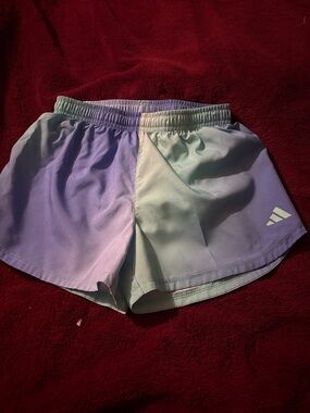 adidas girl’s Lavender and Mint Ombre Athletic Shorts